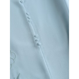 Women Floral Embroidered Crew Neck Casual Short Sleeve Dress Women Floral Embroidered Crew Neck Casual Short Sleeve Dress