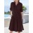 Women Solid Lapel Button Up Shirt Dress With Sleeve Tabs