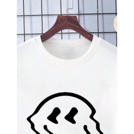 Mens Funny Smile Graphic Crew Neck Casual Pullover Sweatshirts Winter Mens Funny Smile Graphic Crew Neck Casual Pullover Sweatshirts Winter