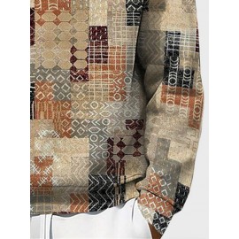 Mens Vintage Geometric Print Crew Neck Pullover Sweatshirts Winter Mens Vintage Geometric Print Crew Neck Pullover Sweatshirts Winter