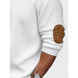 Mens Smile Embroidered Contrast Patchwork Crew Neck Pullover Sweatshirts Winter Mens Smile Embroidered Contrast Patchwork Crew Neck Pullover Sweatshirts Winter