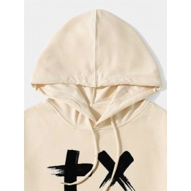 Mens Brush Smile Face Print Kangaroo Pocket Drawstring Hoodies Mens Brush Smile Face Print Kangaroo Pocket Drawstring Hoodies