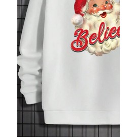 Mens Cute Christmas Santa Claus Print Long Sleeve Hoodies Winter Mens Cute Christmas Santa Claus Print Long Sleeve Hoodies Winter