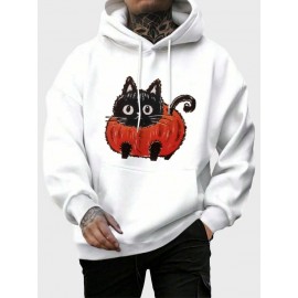 Mens Cute Cat Graphic Kangaroo Pocket Casual Drawstring Hoodies Winter Mens Cute Cat Graphic Kangaroo Pocket Casual Drawstring Hoodies Winter